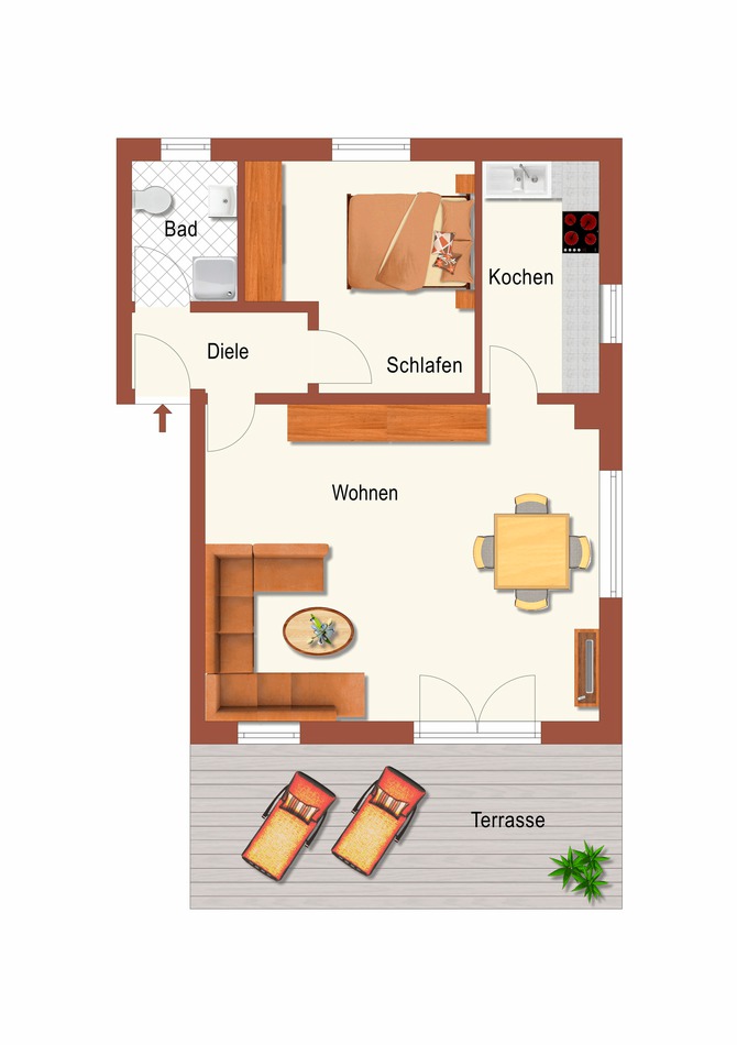 Ferienwohnung in Bresewitz - Landhaus am Bodden - Ferienwohnung am Dar&szlig; bei Zingst