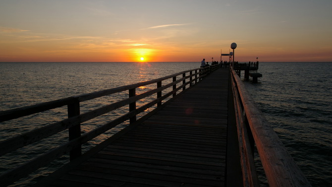 Ferienwohnung in Rerik - Ferienwohnung/Appartement Eism&ouml;we (Rerik) - Abends an der Seebr&uuml;cke